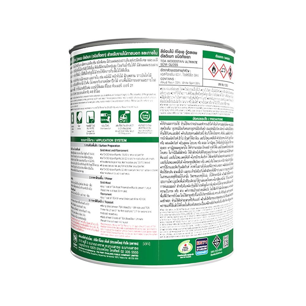 สีย้อมไม้ ชนิดกึ่งเงา TOA WOODSTAIN ULTIMATE US06 สีไม้ประดู่ 1/4 แกลลอน