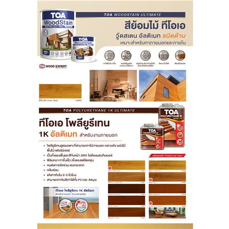 สีย้อมไม้ ชนิดกึ่งเงา TOA WOODSTAIN ULTIMATE US05 สีวอลนัท 1/4 แกลลอน_7