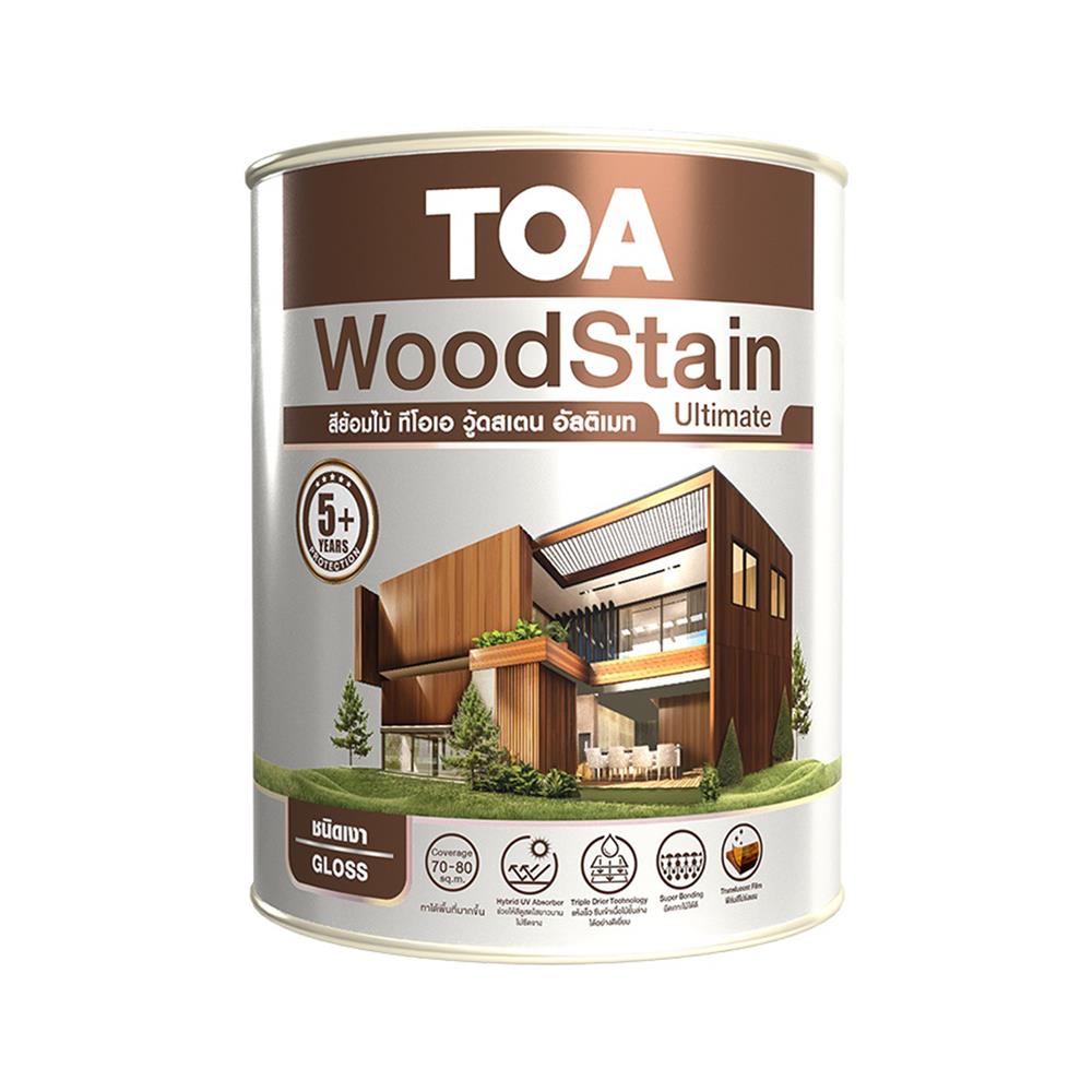 สีย้อมไม้ ชนิดเงา TOA WOODSTAIN ULTIMATE UG01 สีมะฮอกกะนี 1/4 แกลลอน