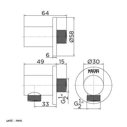 ข้อต่อฝักบัว KARAT KP-01-811-50 สีโครม_4
