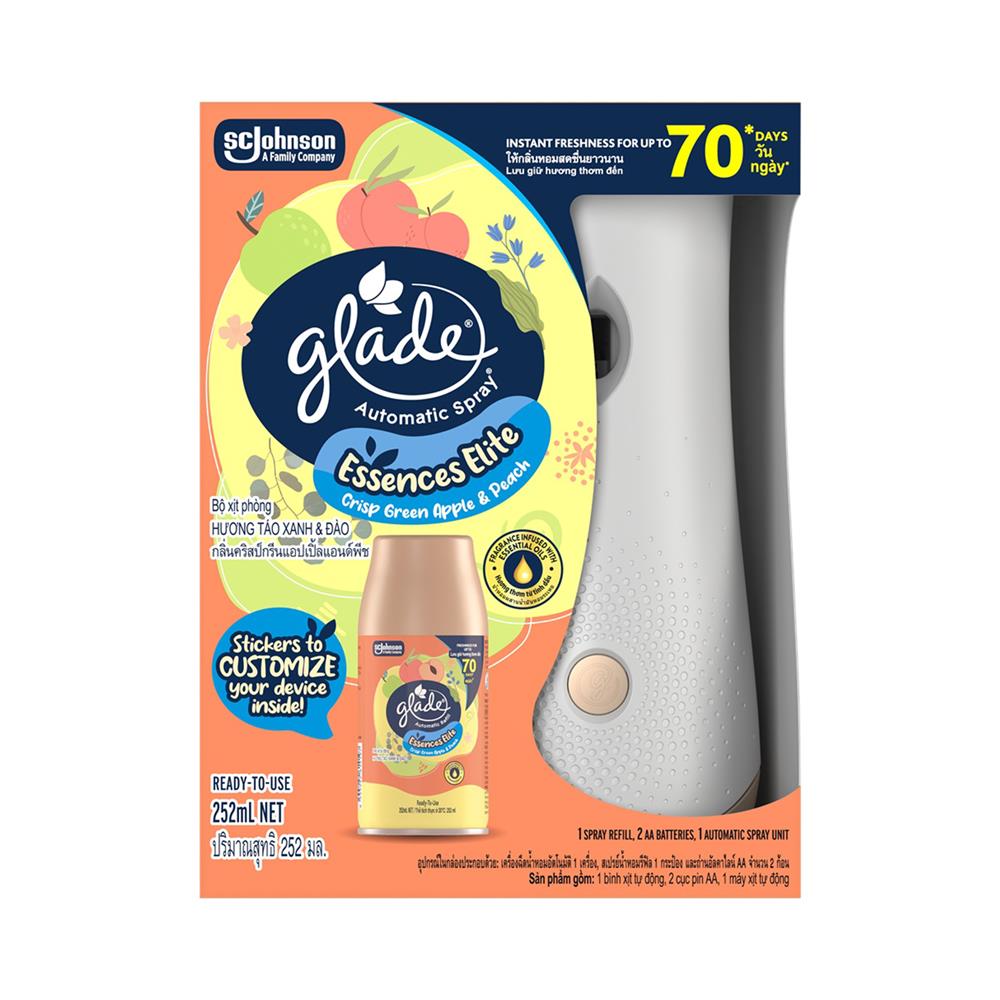 เครื่องพ่นสเปรย์พร้อมรีฟิล GLADE 252 มล. CRISP GREEN APPLE AND PEACH