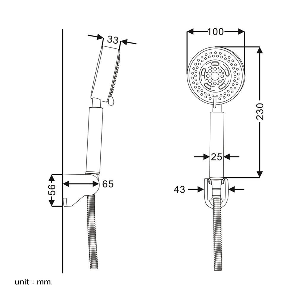 ฝักบัวสายอ่อน RASLAND D414-STAINLESS