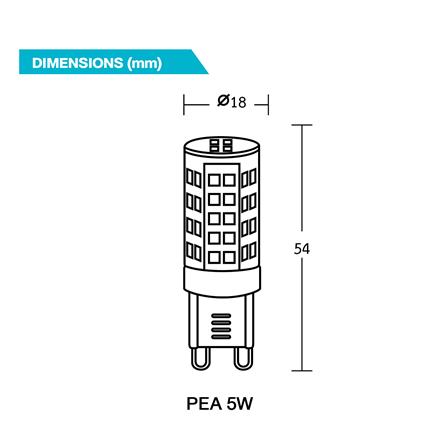 หลอด LED BEC PEA 5 วัตต์ WARM WHITE G9_2