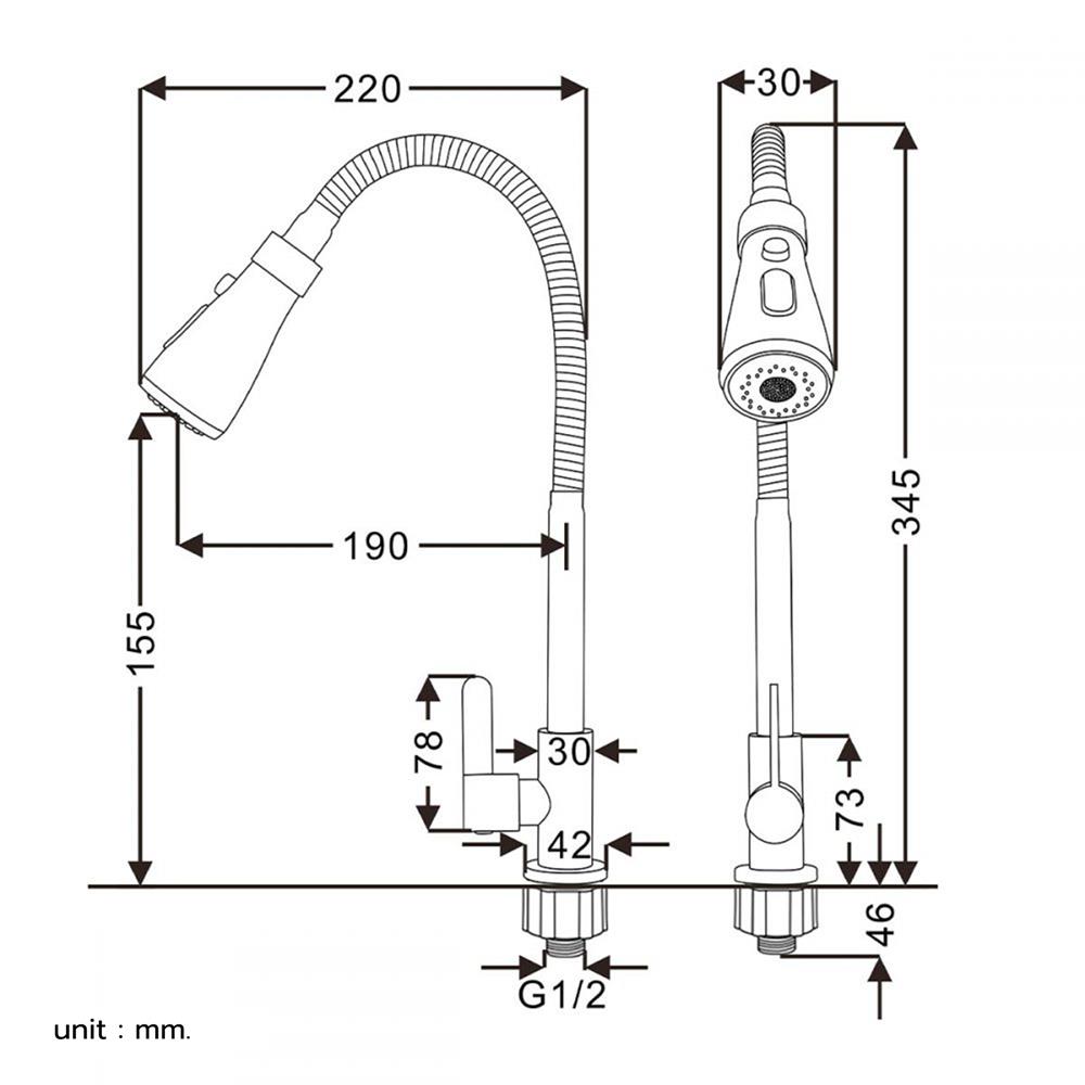 ก๊อกซิงค์เดี่ยวเคาน์เตอร์ RASLAND A11021-9339