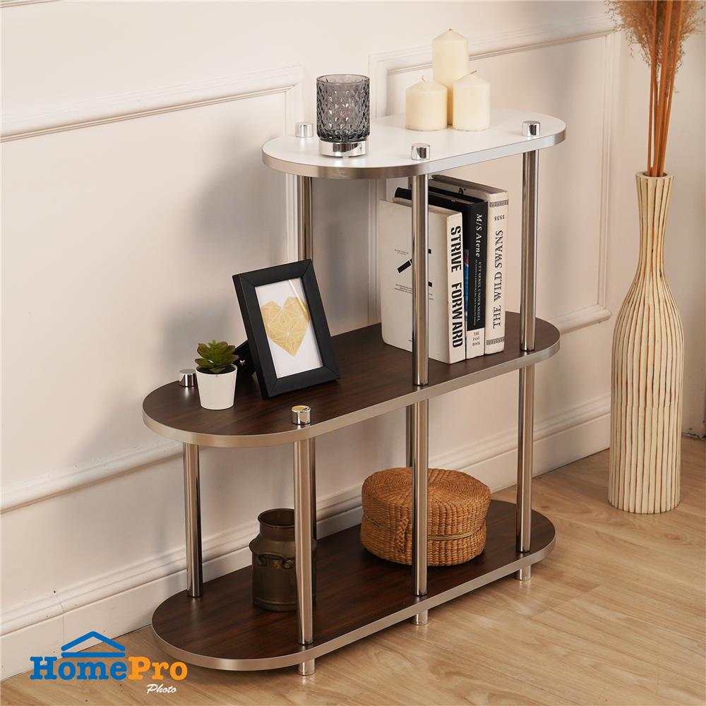 ชั้นวางของ 3 ชั้น FURDINI BENDLY 80 ซม. สีขาว/วอลนัท