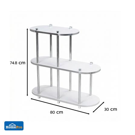 ชั้นวางของ 3 ชั้น FURDINI BENDLY 80 ซม. สีขาว/วอลนัท_9