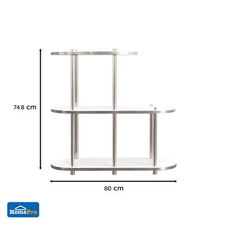 ชั้นวางของ 3 ชั้น FURDINI BENDLY 80 ซม. สีขาว/วอลนัท_4