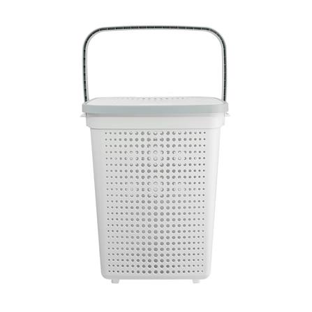 ตะกร้าผ้าล้อลากมีฝา PLIM BUBBLE HH-1226L สีขาว_1