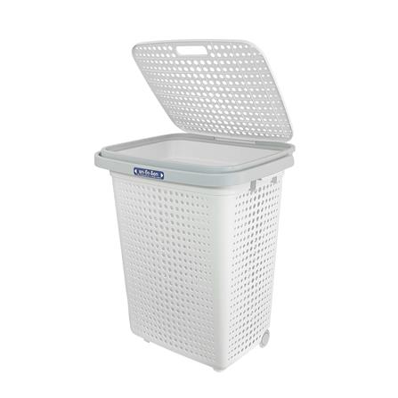 ตะกร้าผ้าล้อลากมีฝา PLIM BUBBLE HH-1226L สีขาว_2