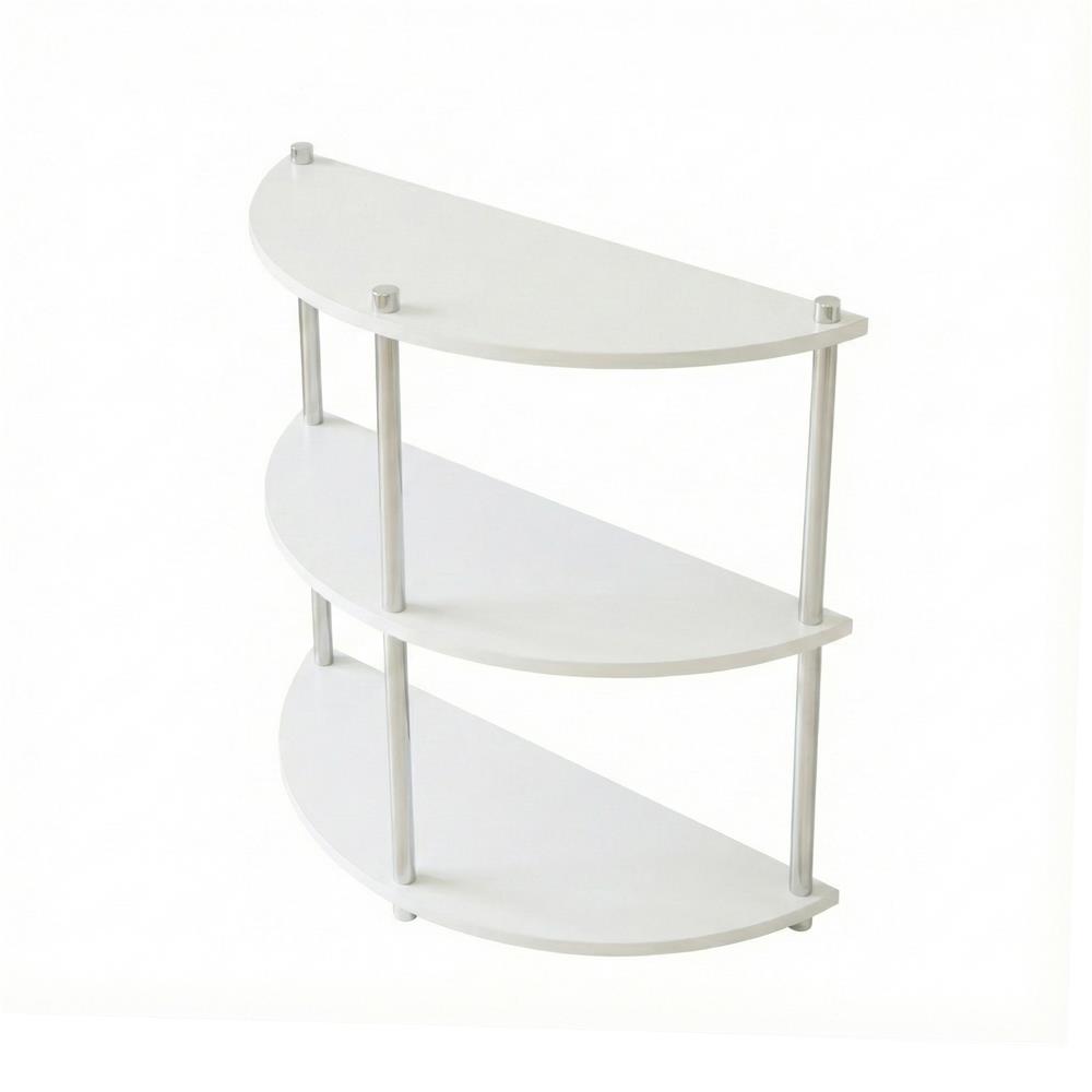 ชั้นวางของครึ่งวงกลม 3 ชั้น FURDINI BENDLY 80 ซม. สีขาว/วอลนัท_1