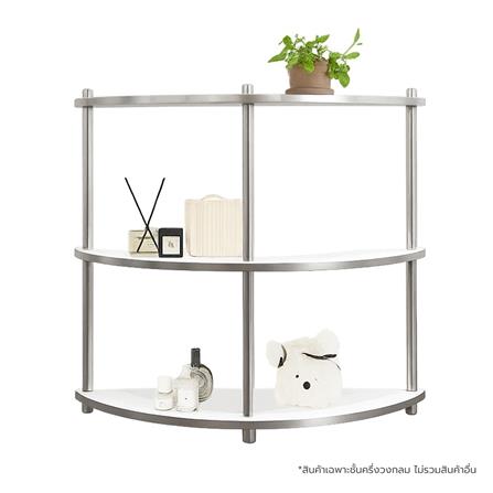 ชั้นวางของครึ่งวงกลม 3 ชั้น FURDINI BENDLY 80 ซม. สีขาว/วอลนัท_1