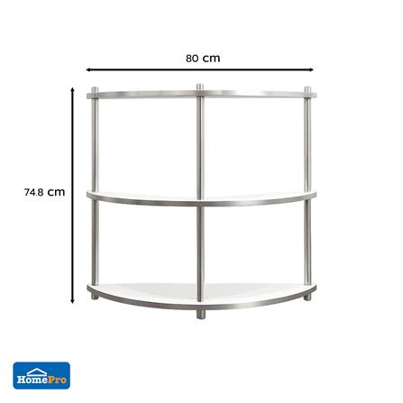 ชั้นวางของครึ่งวงกลม 3 ชั้น FURDINI BENDLY 80 ซม. สีขาว/วอลนัท_3