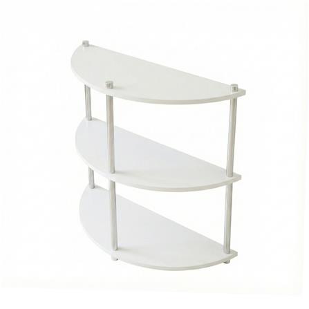 ชั้นวางของครึ่งวงกลม 3 ชั้น FURDINI BENDLY 80 ซม. สีขาว/วอลนัท_0