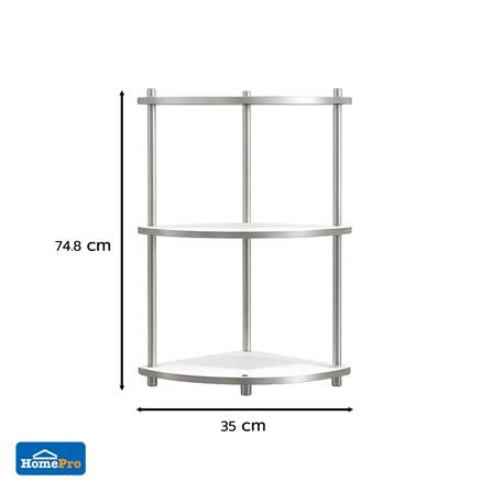 ชั้นวางของโล่งเข้ามุม 3 ชั้น FURDINI BENDLY 35 ซม. สีขาว/วอลนัท_4