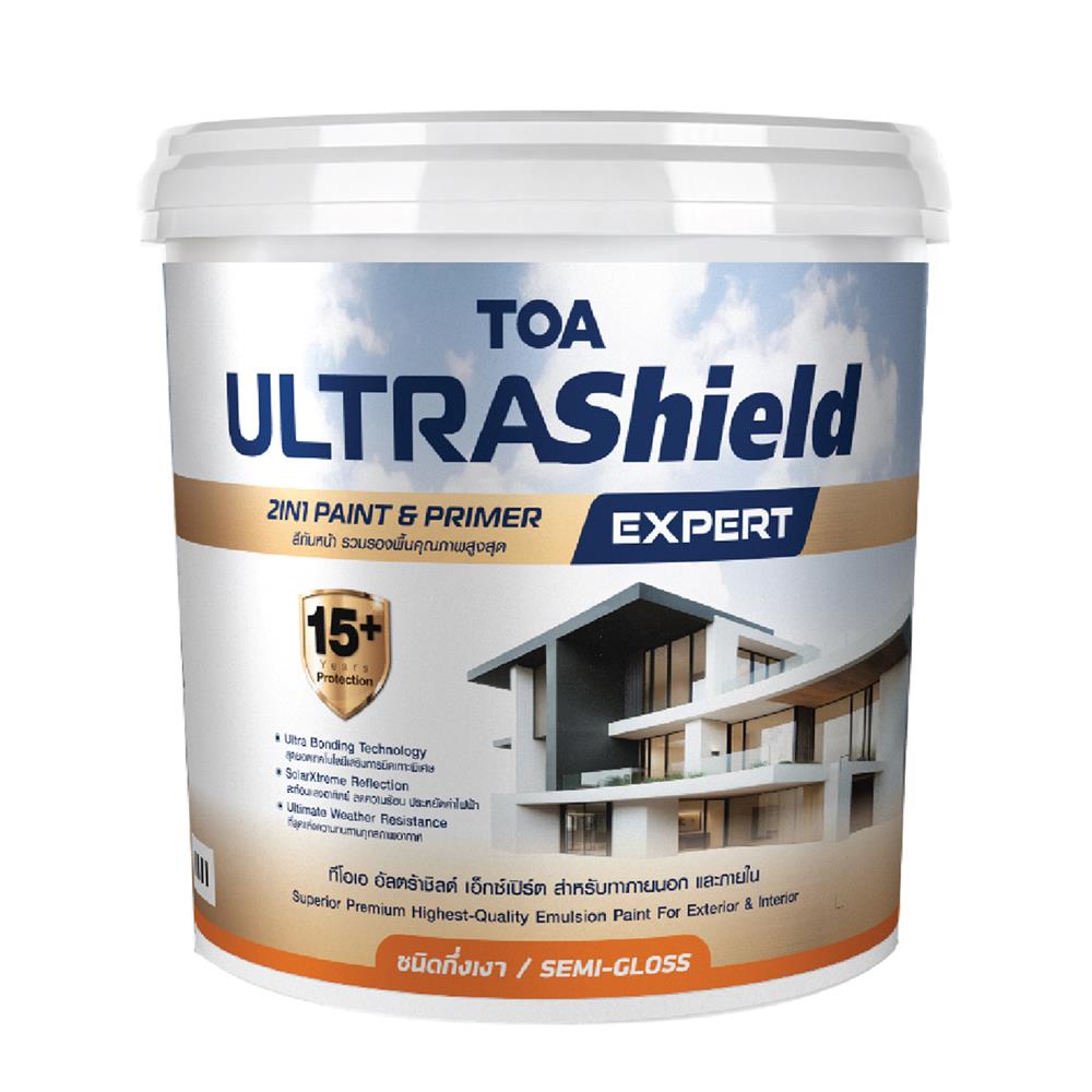 สีน้ำทาภายใน-ภายนอก ชนิดกึ่งเงา TOA ULTRASHIELD EXPERT US100 สีขาว 9 ลิตร
