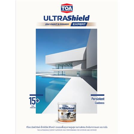 สีน้ำทาภายใน-ภายนอก ชนิดกึ่งเงา TOA ULTRASHIELD EXPERT US100 สีขาว 9 ลิตร_4