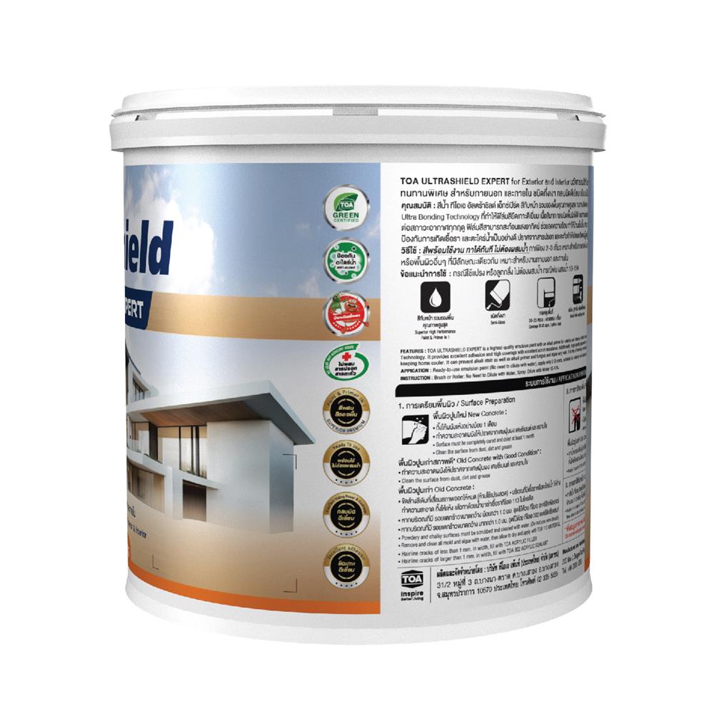 สีน้ำทาภายใน-ภายนอก ชนิดกึ่งเงา TOA ULTRASHIELD EXPERT BASE C 1 แกลลอน