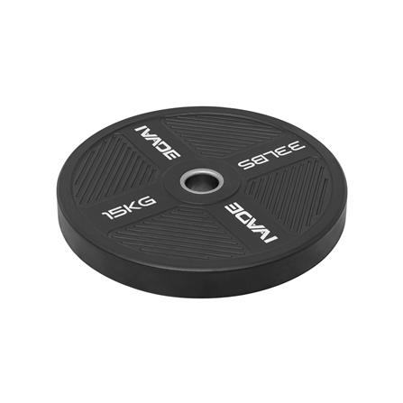 แผ่นน้ำหนัก BUMPER PLATE รูขนาด 2 นิ้ว IVADE  15 กก. (แพ็ก 2 ชิ้น)_4