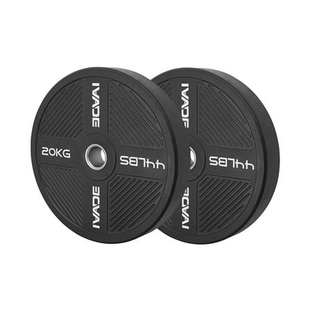 แผ่นน้ำหนัก BUMPER PLATE รูขนาด 2 นิ้ว IVADE  20 กก. (แพ็ก 2 ชิ้น)_0