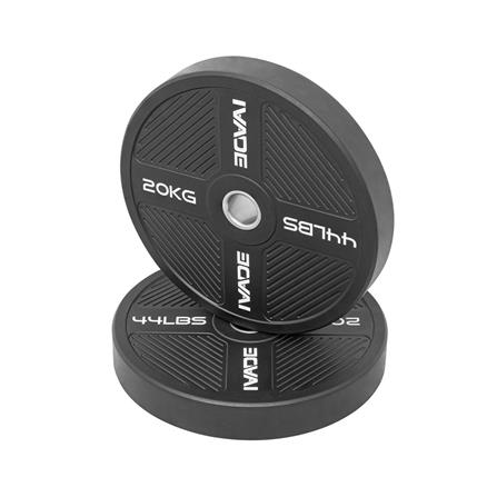 แผ่นน้ำหนัก BUMPER PLATE รูขนาด 2 นิ้ว IVADE  20 กก. (แพ็ก 2 ชิ้น)_2