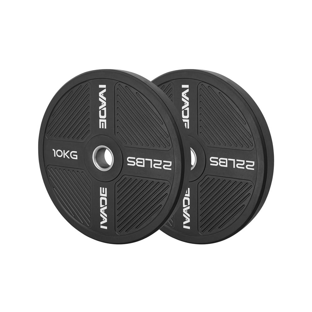 แผ่นน้ำหนัก BUMPER PLATE รูขนาด 2 นิ้ว IVADE  10 กก. (แพ็ก 2 ชิ้น)