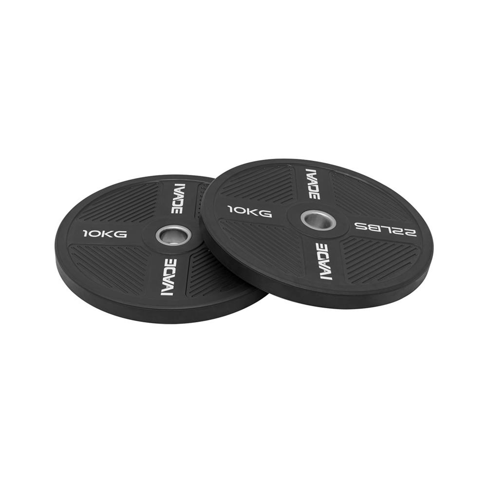 แผ่นน้ำหนัก BUMPER PLATE รูขนาด 2 นิ้ว IVADE  10 กก. (แพ็ก 2 ชิ้น)