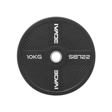 แผ่นน้ำหนัก BUMPER PLATE รูขนาด 2 นิ้ว IVADE  10 กก. (แพ็ก 2 ชิ้น)_3
