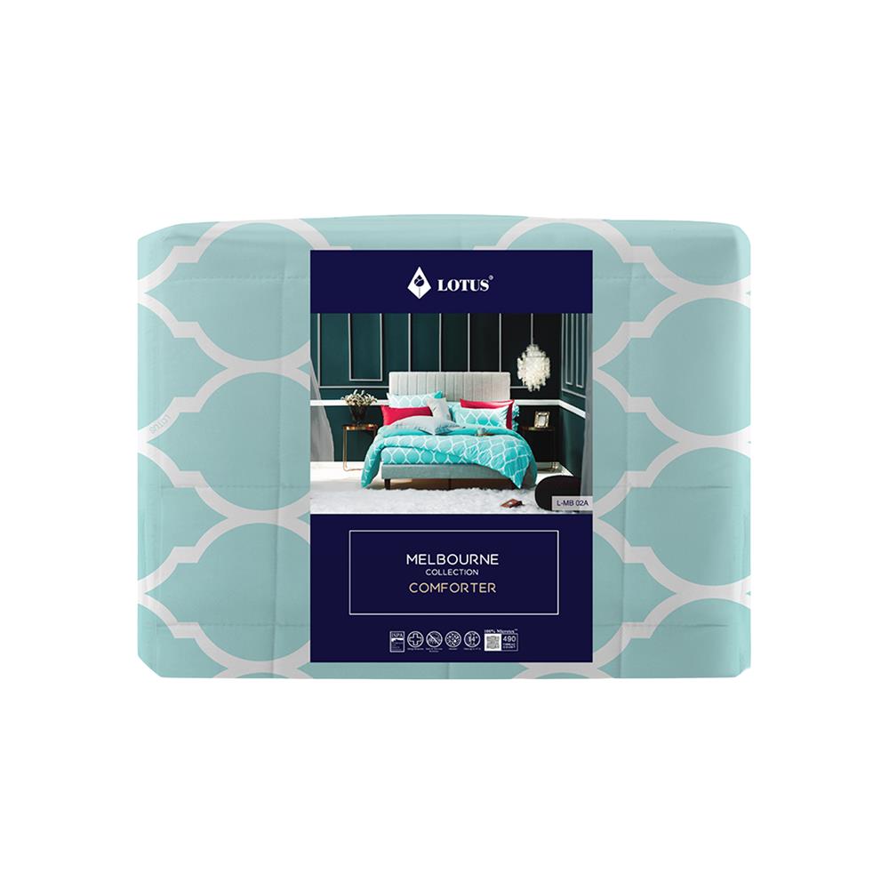 ผ้านวม LOTUS MELBOURNE L-MB 02A 100x90 นิ้ว สี TURQUOISE