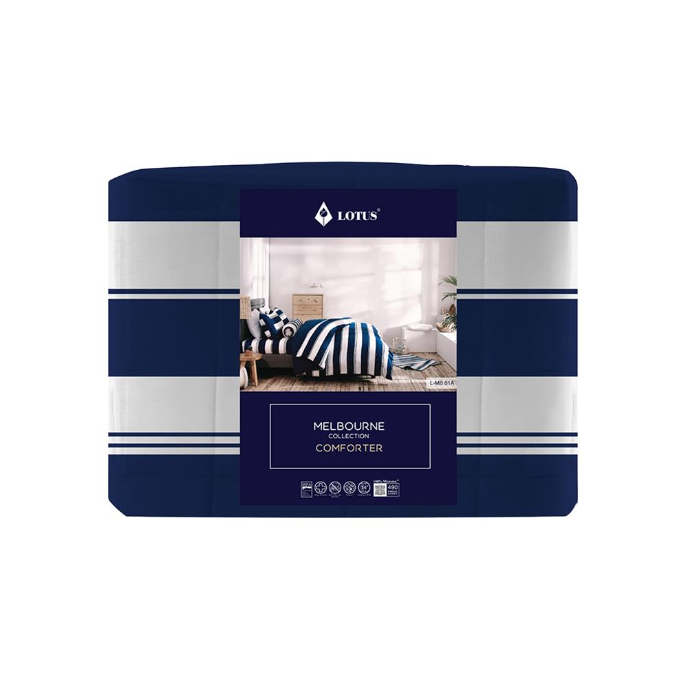 ผ้านวม LOTUS MELBOURNE L-MB 01A 100x90 นิ้ว สี BLUE