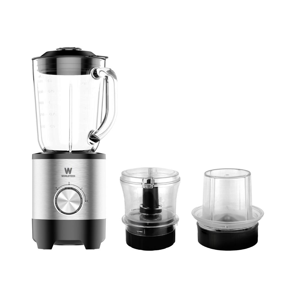 เครื่องปั่นน้ำผลไม้ WORLDTECH WT-PB500 1.5 ลิตร สีเงิน