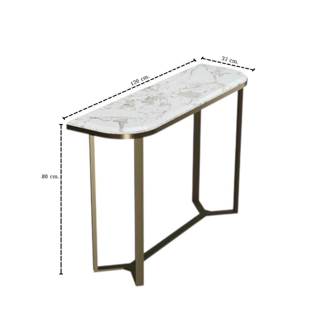 โต๊ะคอนโซล SB FURNITURE NALIA 19244476 120 ซม. สีขาว/ทอง