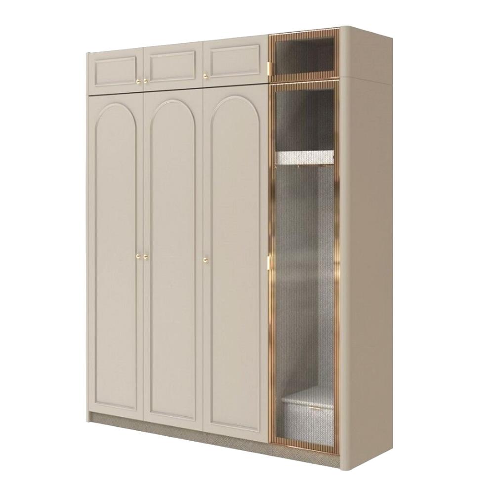 ตู้เสื้อผ้า 4 บานเปิด SB BUILT IN PLUS 59064163 สีรีโอบราวน์/พาสเทล่า ครีม