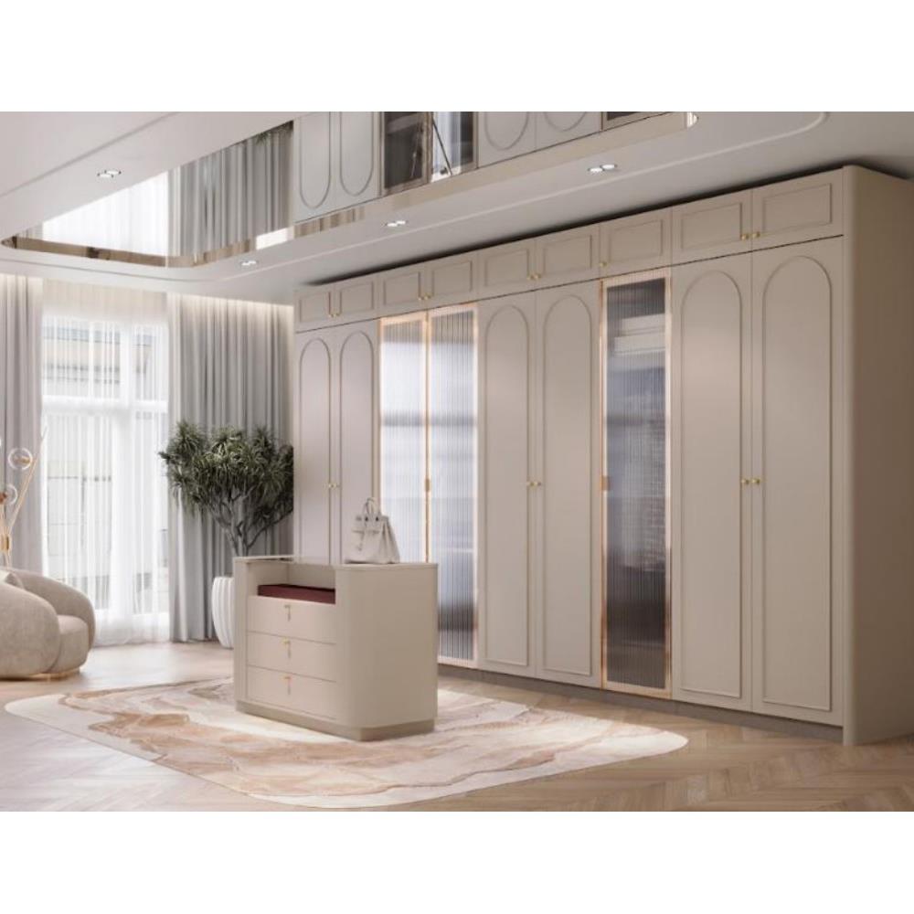 ตู้เสื้อผ้า 4 บานเปิด SB BUILT IN PLUS 59064163 สีรีโอบราวน์/พาสเทล่า ครีม