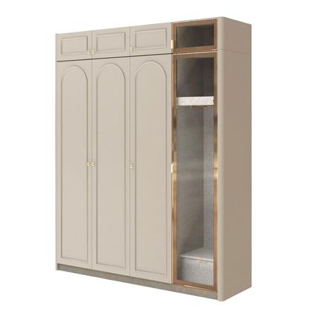 ตู้เสื้อผ้า 4 บานเปิด SB BUILT IN PLUS 59064163 สีรีโอบราวน์/พาสเทล่า ครีม_0