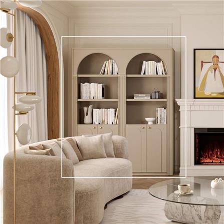 ตู้โชว์ SB FURNITURE FAY 19244779 160 ซม. สีพาสเทล่า ครีม_3