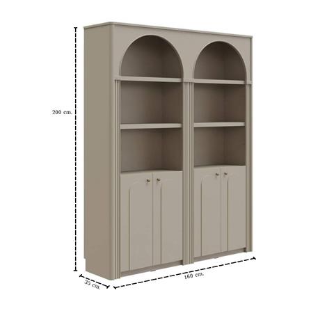 ตู้โชว์ SB FURNITURE FAY 19244779 160 ซม. สีพาสเทล่า ครีม_4