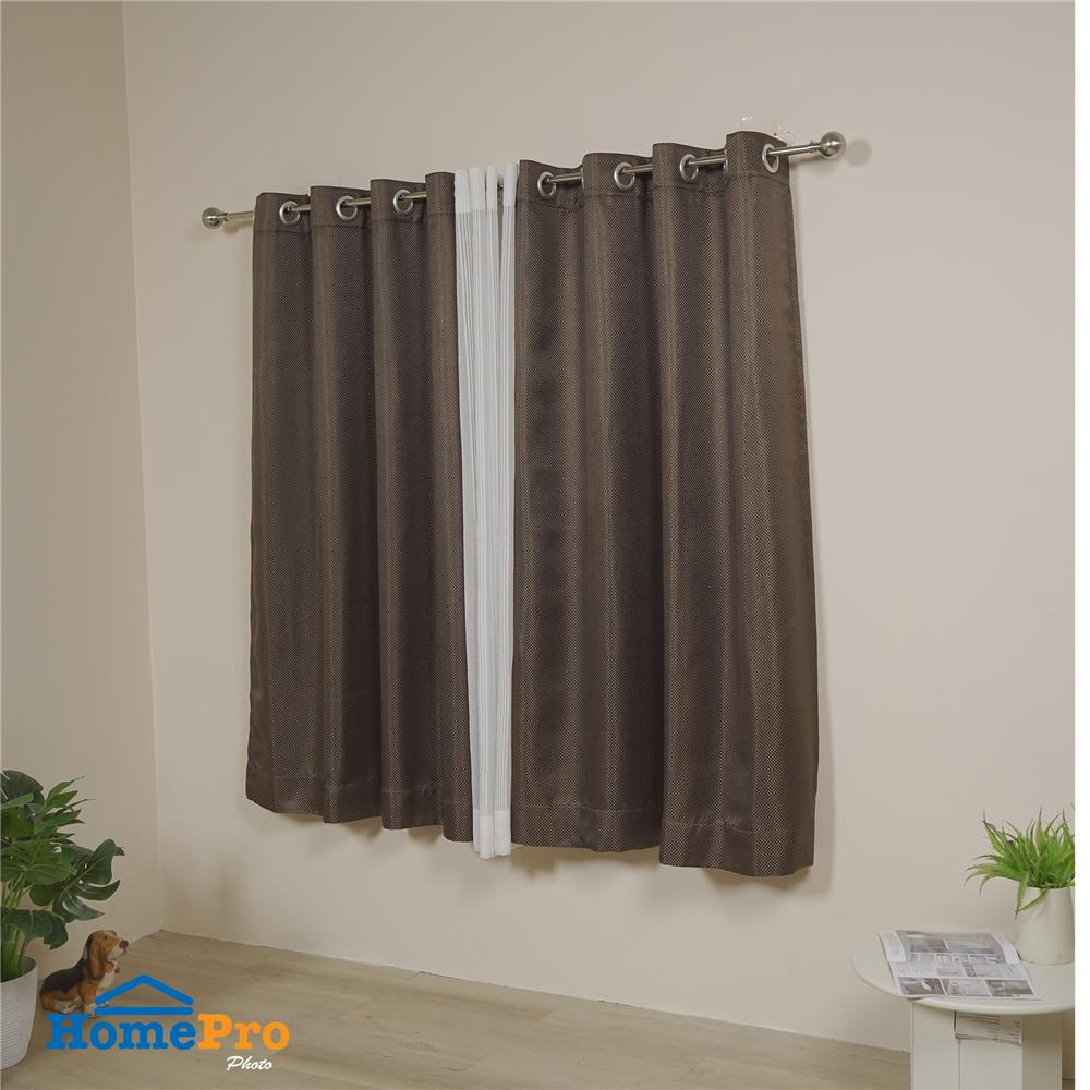 ผ้าม่าน EYELET HOME LIVING STYLE JUTE UV 135x160 ซม. สีน้ำตาล