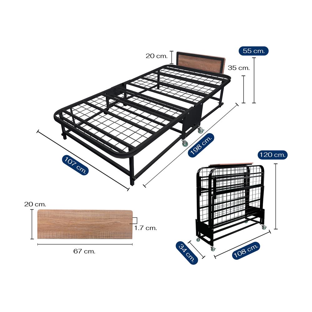 เตียงพับพร้อม TOPPER THAIBULL SSTPE245-105TNR สีดำ