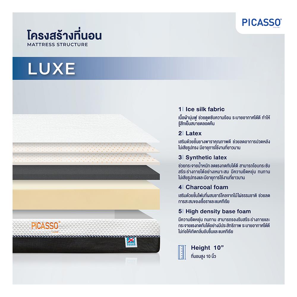 ที่นอน 6 ฟุต PICASSO LUXE (พร้อมชุดเครื่องนอน 11 ชิ้น)