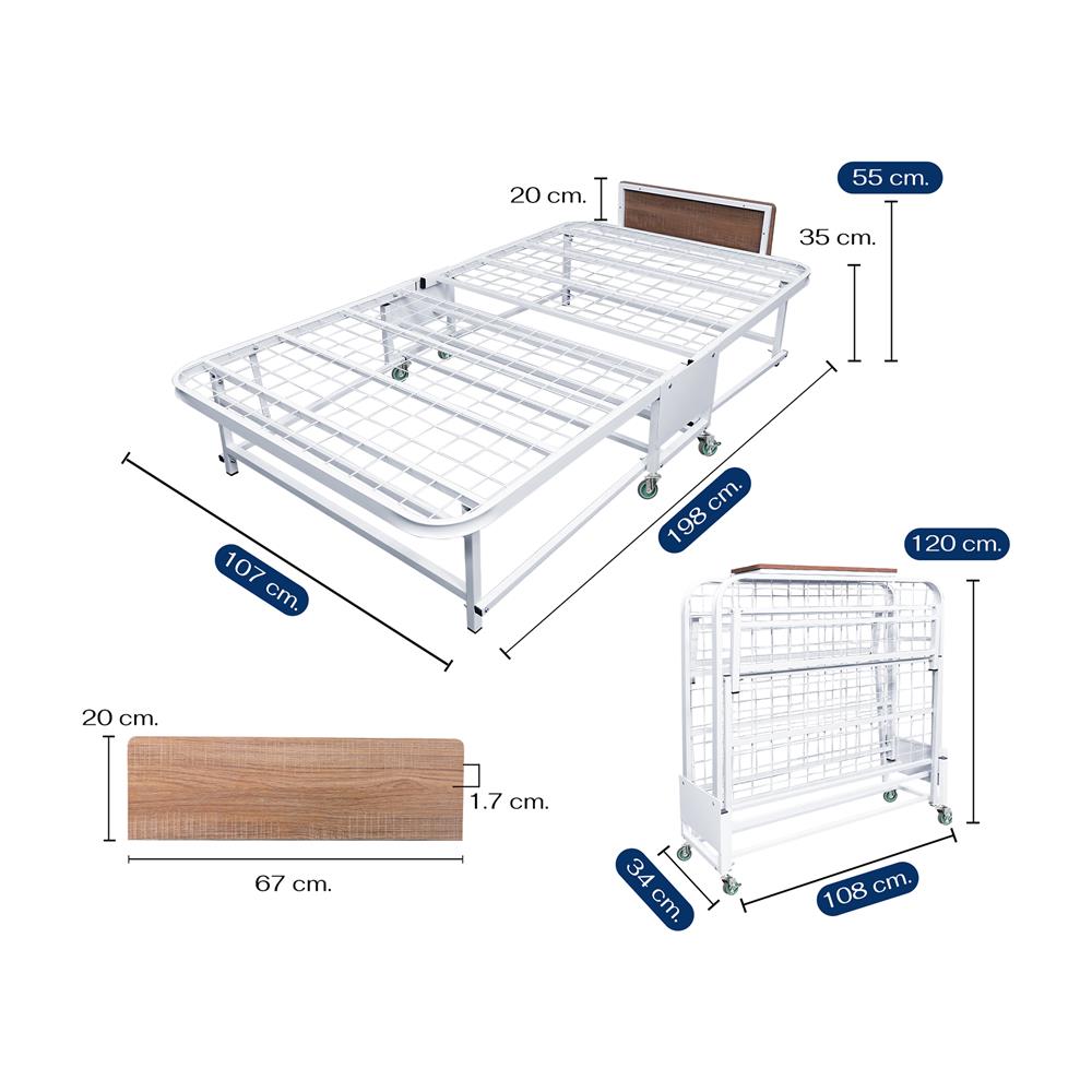 เตียงพับพร้อม TOPPER THAIBULL SSTPE245-105TNR สีขาว