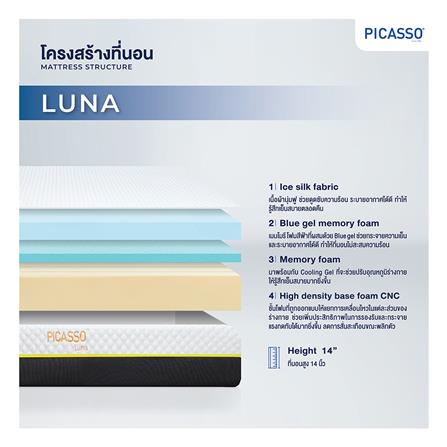 ที่นอน 6 ฟุต PICASSO LUNA (พร้อมชุดเครื่องนอน 11 ชิ้น)_4