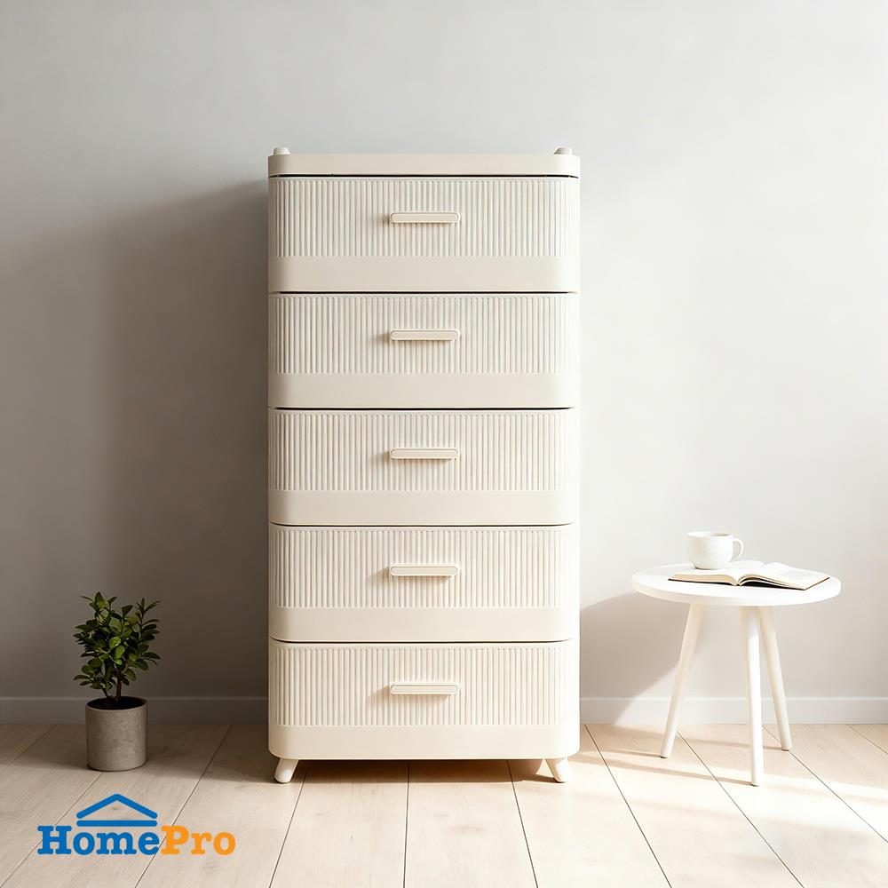 ตู้ลิ้นชัก 5 ชั้น STACKO LANA 51.5X41.5X105 ซม. สีครีม