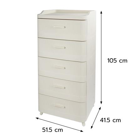 ตู้ลิ้นชัก 5 ชั้น STACKO LANA 51.5X41.5X105 ซม. สีครีม_11