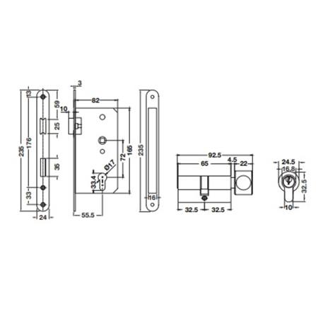 มือจับก้านโยกห้องทั่วไป MORTISE HAFELE 489.11.135 สีทองเหลืองรมดำ_5