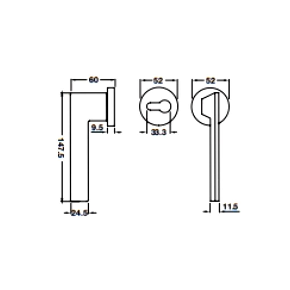 มือจับก้านโยกห้องน้ำ MORTISE HAFELE 489.11.134 สีดำ