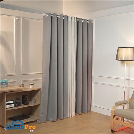 ผ้าม่าน EYELET HOME LIVING STYLE CURVE UV 140x220 ซม. สีเทา_4