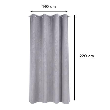 ผ้าม่าน EYELET HOME LIVING STYLE CURVE UV 140x220 ซม. สีเทา_4