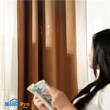 ผ้าม่าน EYELET HOME LIVING STYLE CURVE UV 140x220 ซม. สีน้ำตาล_4