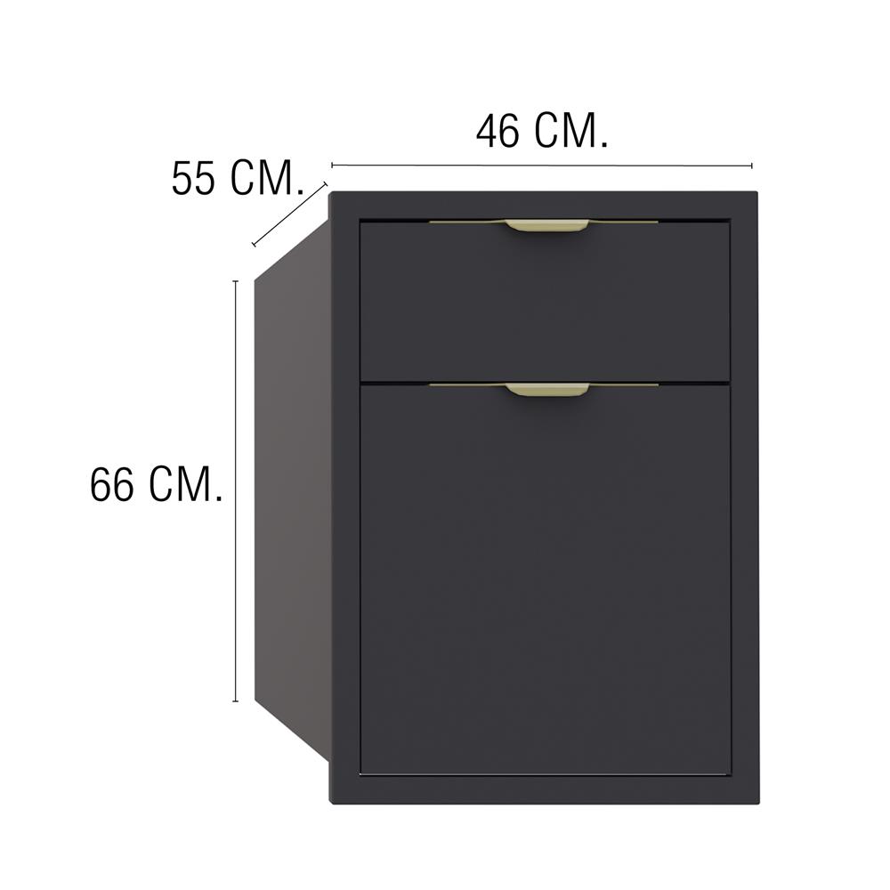 ตู้ลิ้นชัก MJ GLITTER 46x66 ซม. สี GREY GRAPHITE