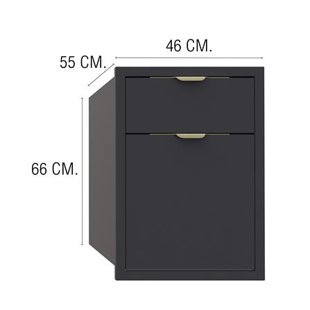 ตู้ลิ้นชัก MJ GLITTER 46x66 ซม. สี GREY GRAPHITE_3